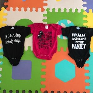 3 unique baby onesies